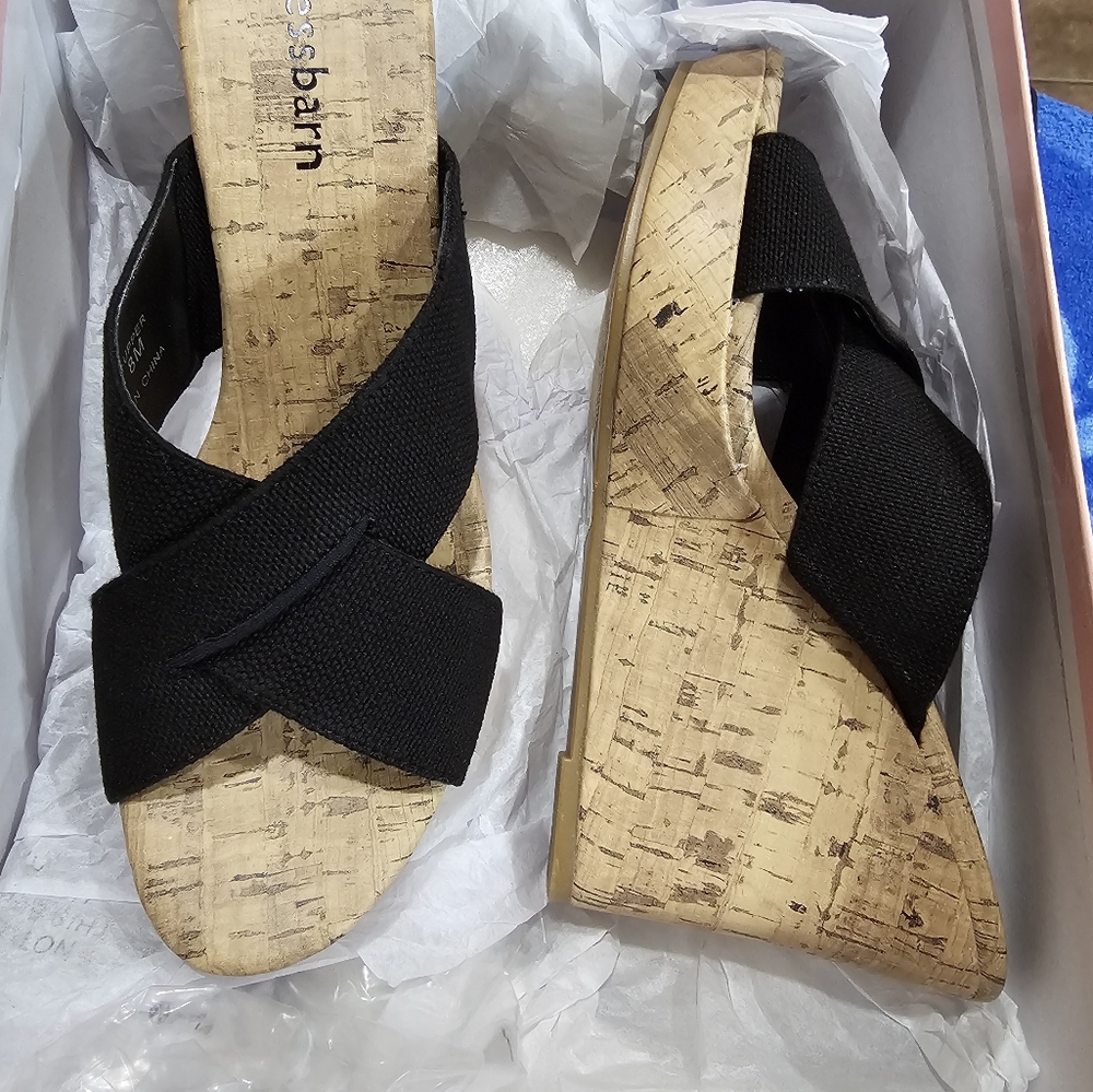 Black slip on heel